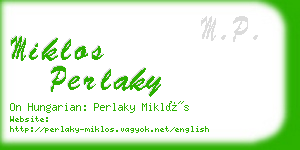 miklos perlaky business card